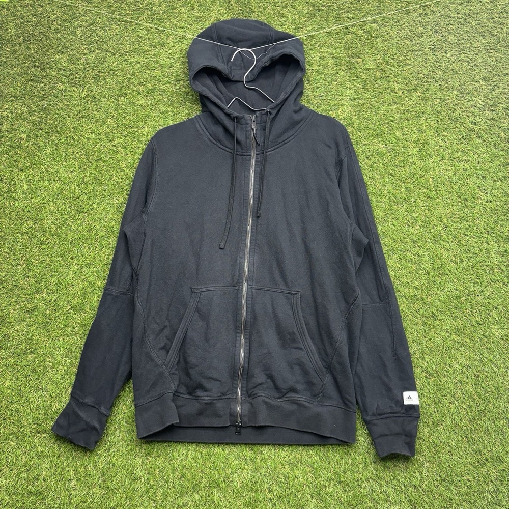 REIGNING CHAMP x ADIDAS Hoodie Jacket Mens Large Black Ribbed Zip Up Collab